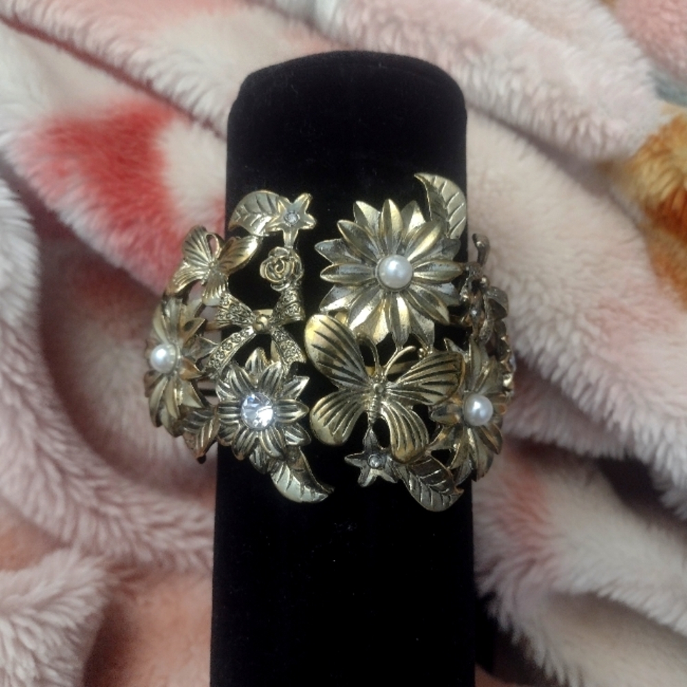 Vintage Flower Cuff Bracelet